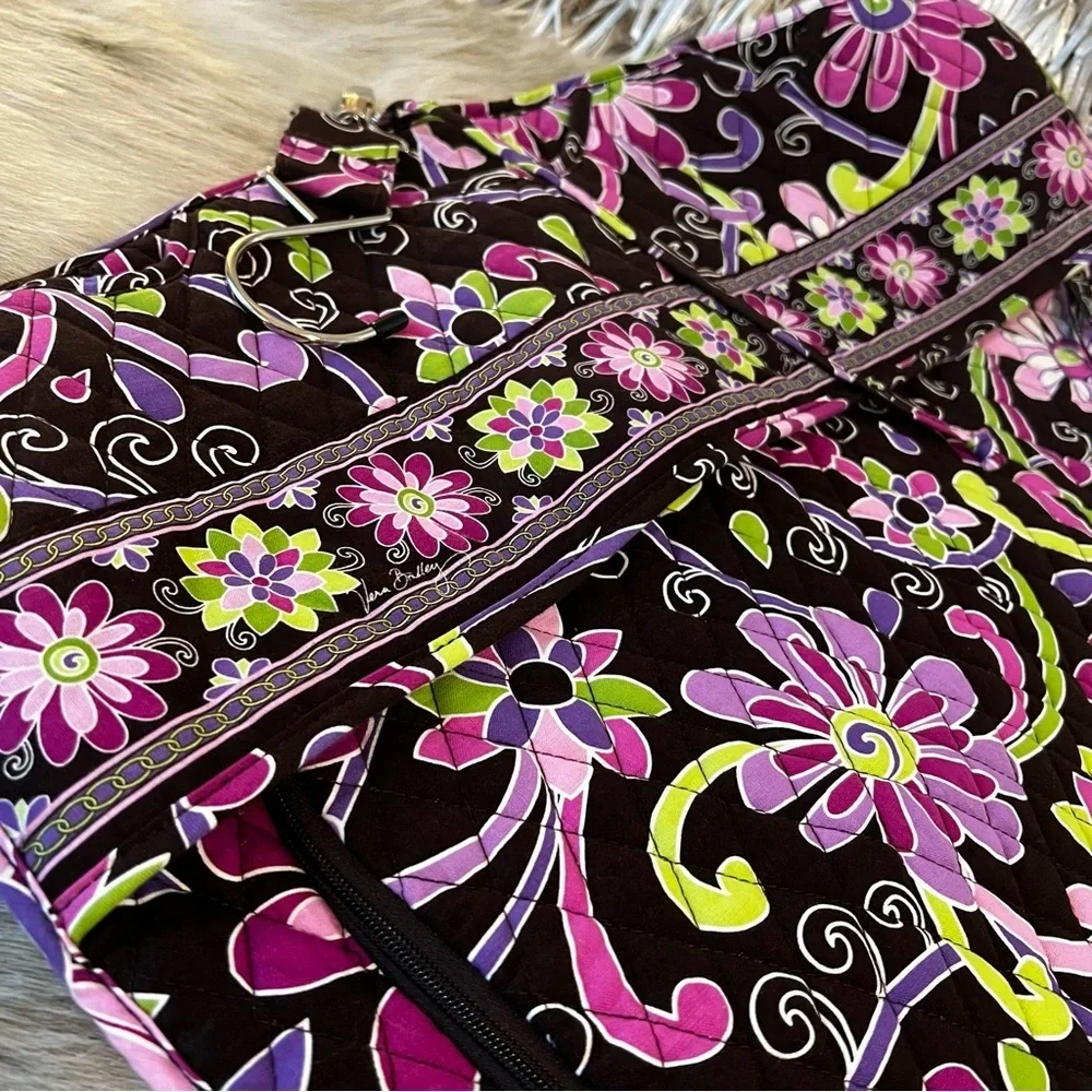 VERA BRADLEY Purple Punch 2009 Hanging Garment Bag Y2K Brown Pink Floral Travel